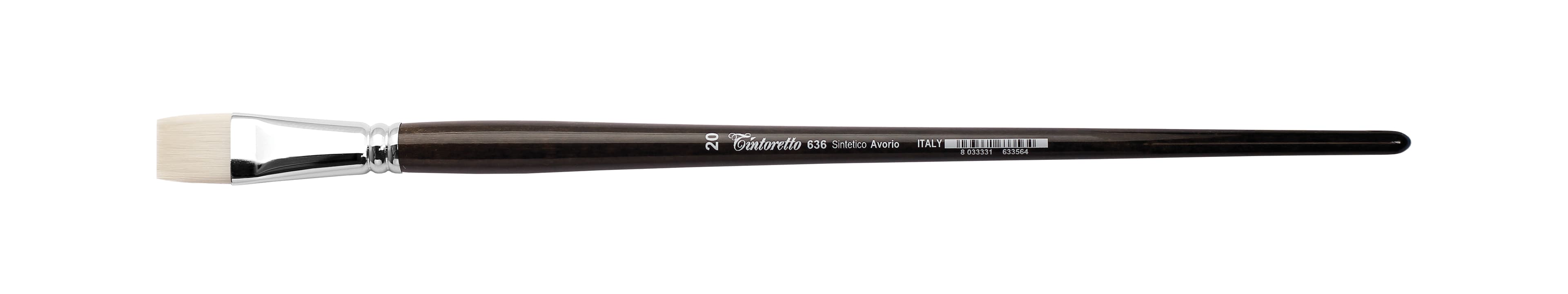 Tintoretto Ivory Synthetic Fiber Flat Brush Series 636, Size- 20
