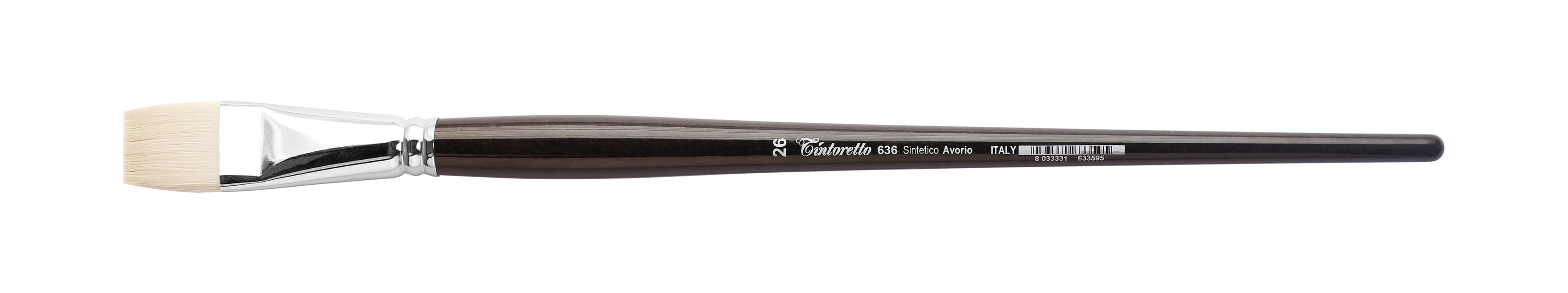 Tintoretto Ivory Synthetic Fiber Flat Brush Series 636, Size- 26