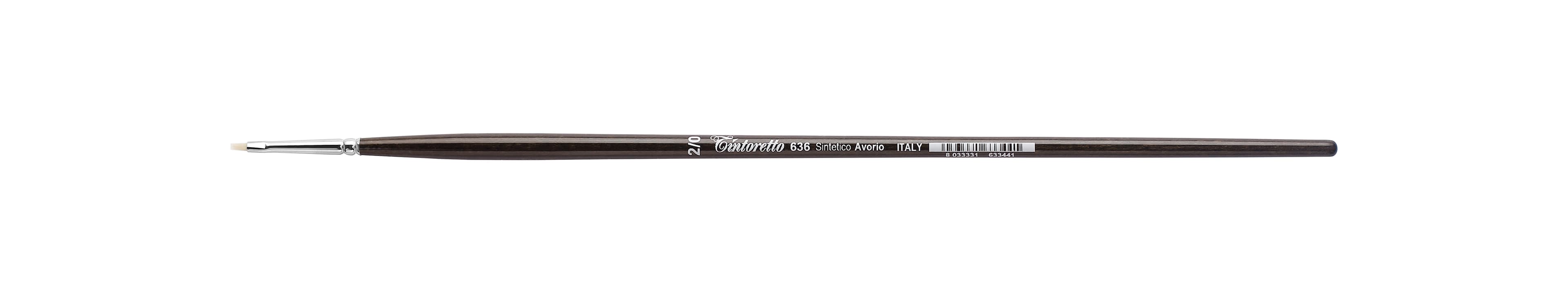 Tintoretto Ivory Synthetic Fiber Flat Brush Series 636, Size- 2/0