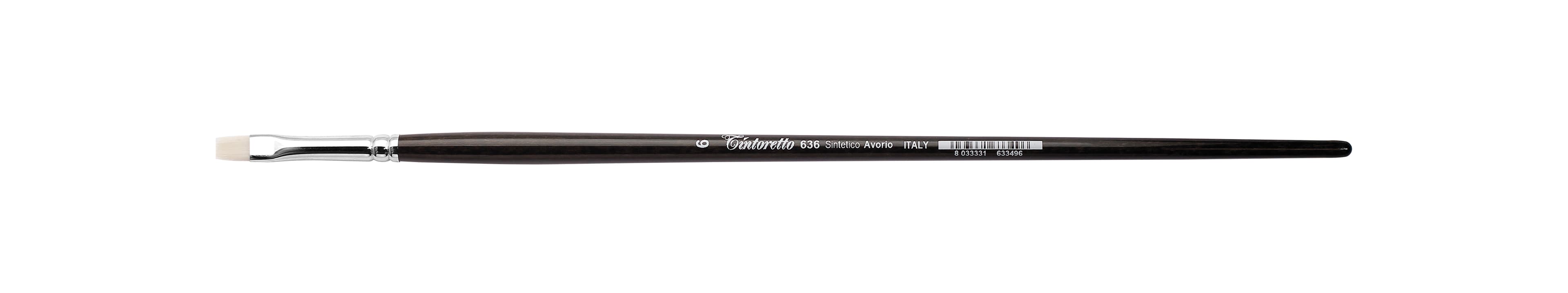 Tintoretto Ivory Synthetic Fiber Flat Brush Series 636, Size- 6