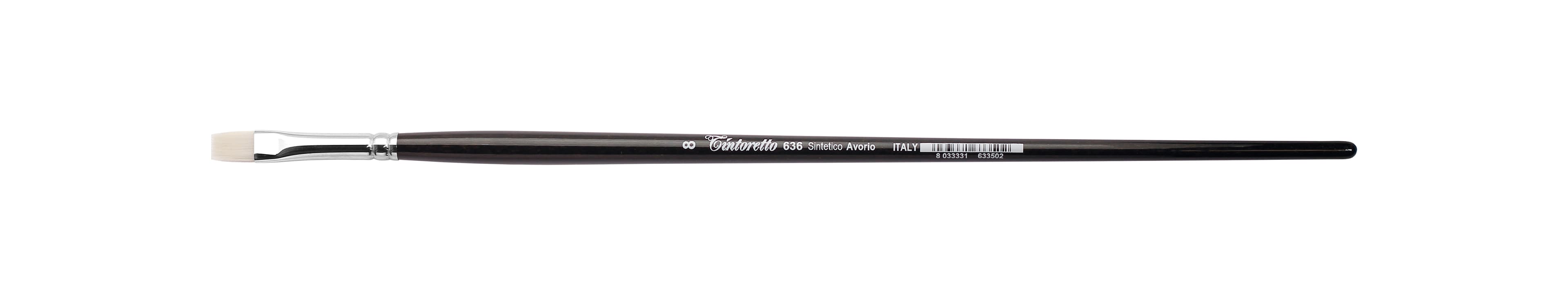 Tintoretto Ivory Synthetic Fiber Flat Brush Series 636, Size- 8