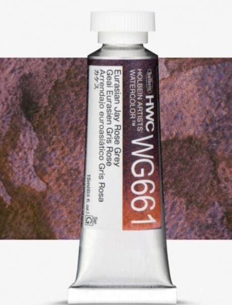 Holbein Granulating Watercolor Eurasian Jay Rose Grey G,15ml Tube,WG661