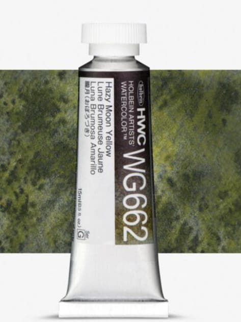 Holbein Granulating Watercolor Hazy Moon Yellow G,15ml Tube,WG662