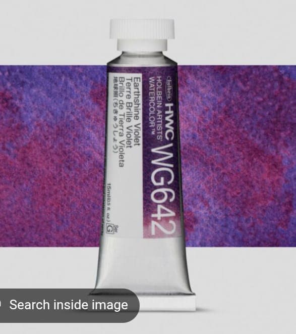 Holbein Granulating Watercolor Earthshine Violet G,15ml Tube,WG642