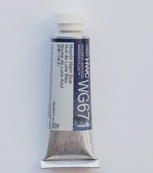 Holbein Granulating Watercolor Moonlit Night Blue G,15ml Tube,WG671