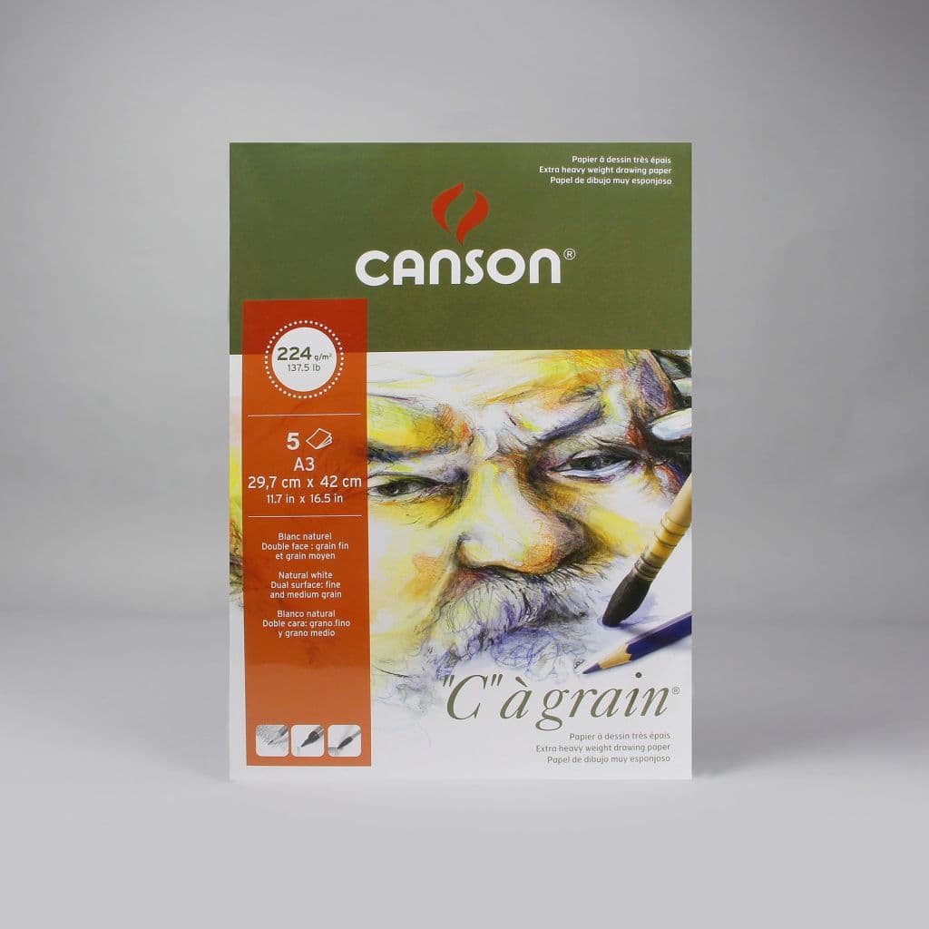 Canson "C" "a' Grain Sheet - 224gsm, A5 ( 14.8 x 21cm) 20 Sheets