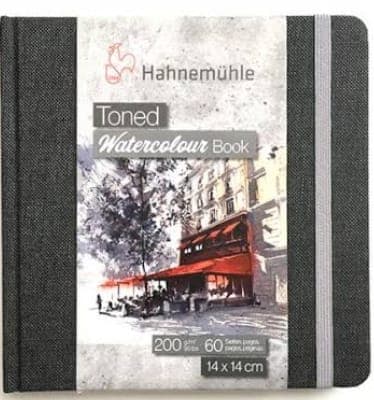 Hahnemuhle Toned Watercolor Book Grey 200gsm (14X 14cm , 30Sheets/60pages)