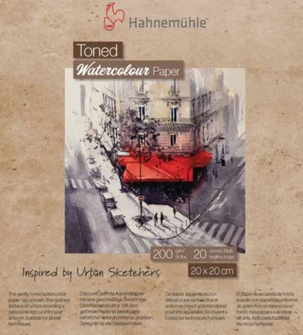 Hahnemuhle Toned Watercolor Pad Beige (200gsm, 20 x 20cm, 20Sheets)