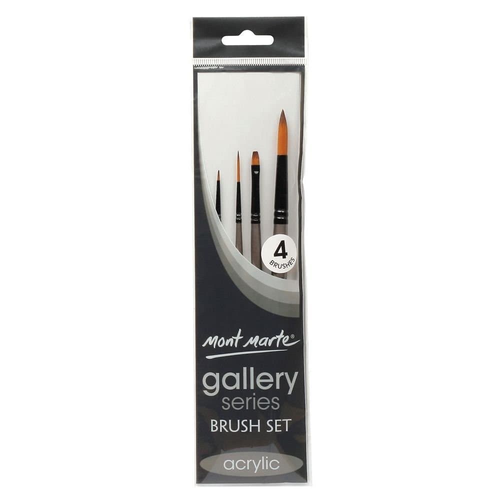 Mont Marte Gallery Series Brush Set Acrylic- 4pc, Set