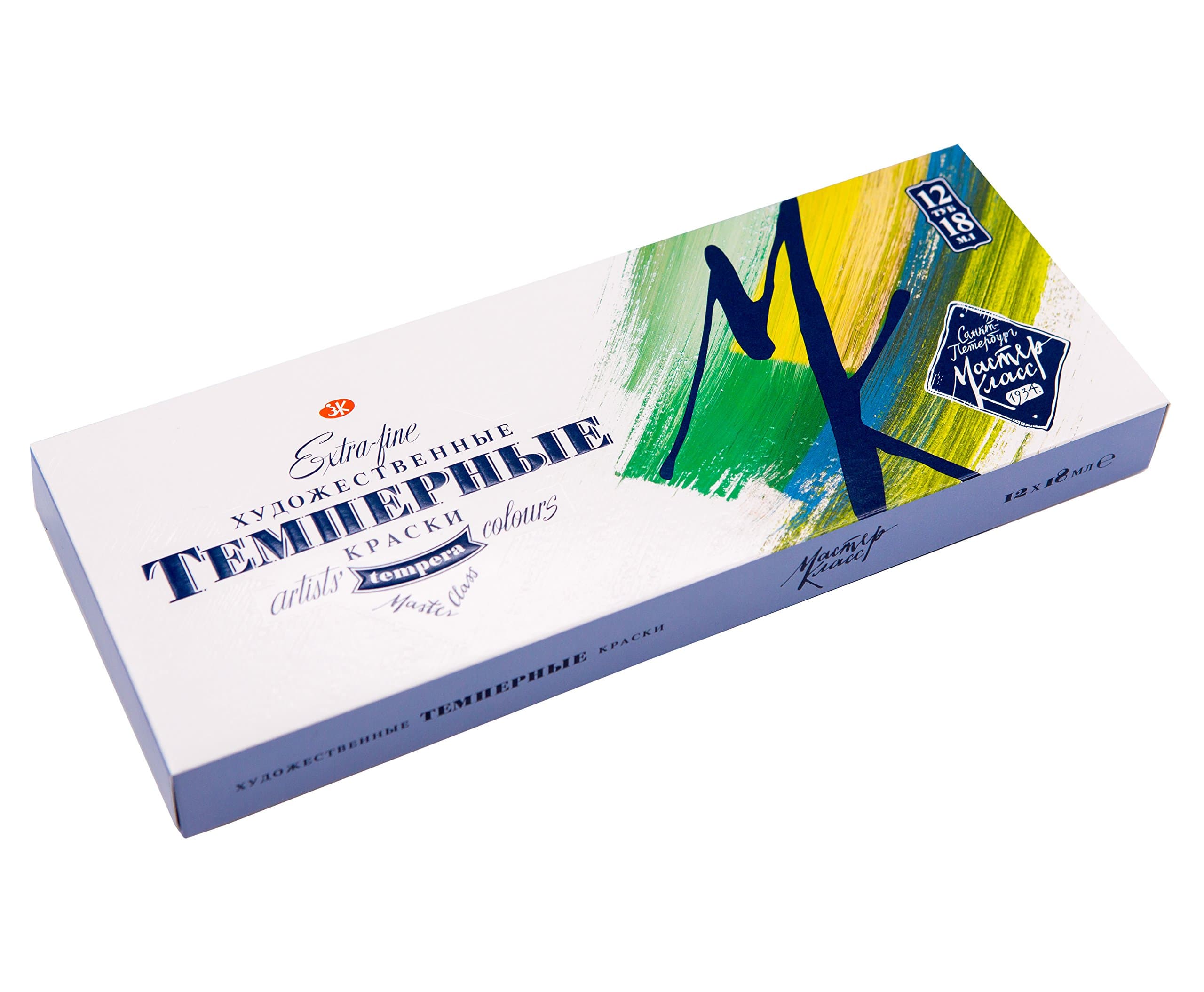 White Nights Extra Fine Artist Tempera Colours - 12 x 18 ml Tube Set