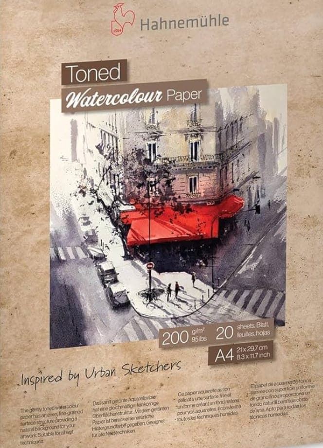 Hahnemuhle Toned Watercolor Pad Beige (200gsm, A4, 20 Sheets)