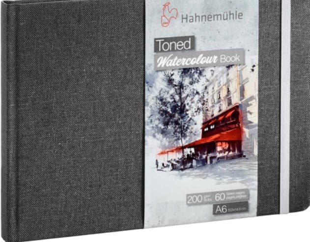 Hahnemuhle Toned Watercolor Book Grey (A6 Landscape, 200gsm, 30 Sheets/ 60Pages)