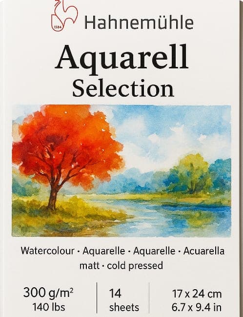 Hahnemuhle  Aquarell Section Pad (17x 24cm 14 Sheets)