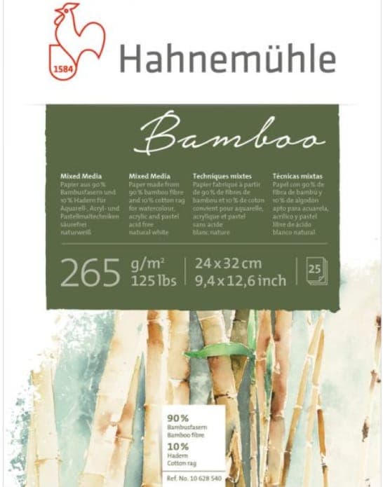 Hahnemuhle Mixed Media Block "Bamboo" 265gsm, 24 x 32cm, 25 Sheet