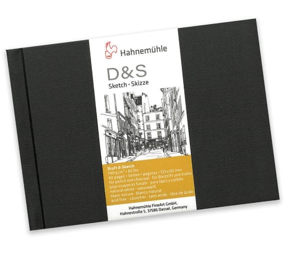 Hahnemuhle Sketch Book "D&S" Black 140gsm, DIN A6, Portrait, 62 Sheets