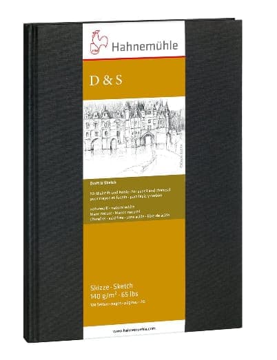 Hahnemuhle Sketch Book "D&S" Black 140gsm, DIN A6 Landscape, 62 Sheets