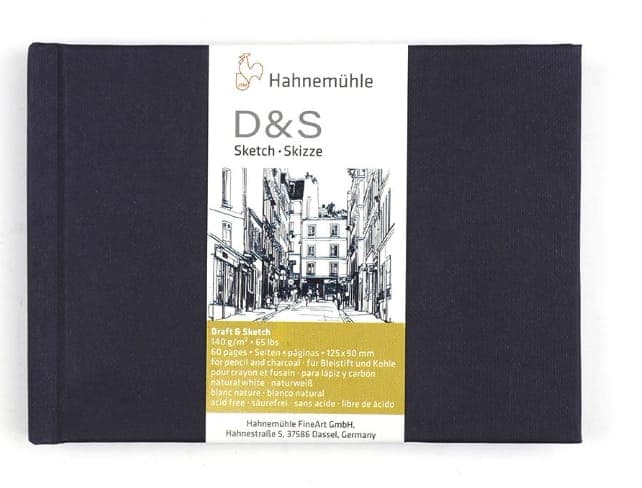 Hahnemuhle Sketch Book "D&S" Black140gsm, DIN A5, Landscape, 80 Sheets