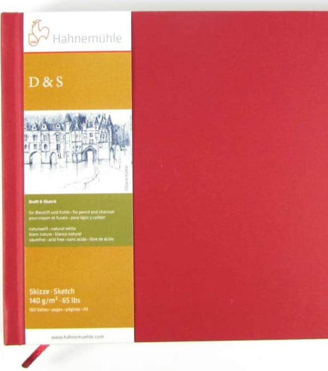 Hahnemuhle Sketch Book "D&S" Red140gsm, DINA5, Landscape, 80 Sheets