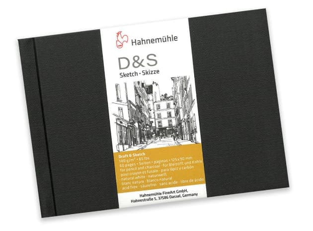 Hahnemuhle Sketch Book "D&S" Black140gsm, DIN A5 Portrait, 80 Sheets