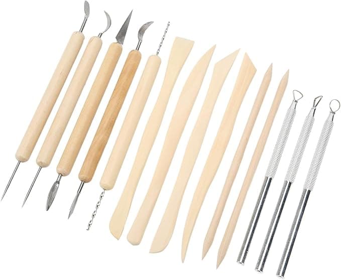 Art Shark 14pcs Clay Sculpting Carving Tools Set Ceramic Pottery Modeling Kit for Clay Work Wood Shaping Painting Embossing